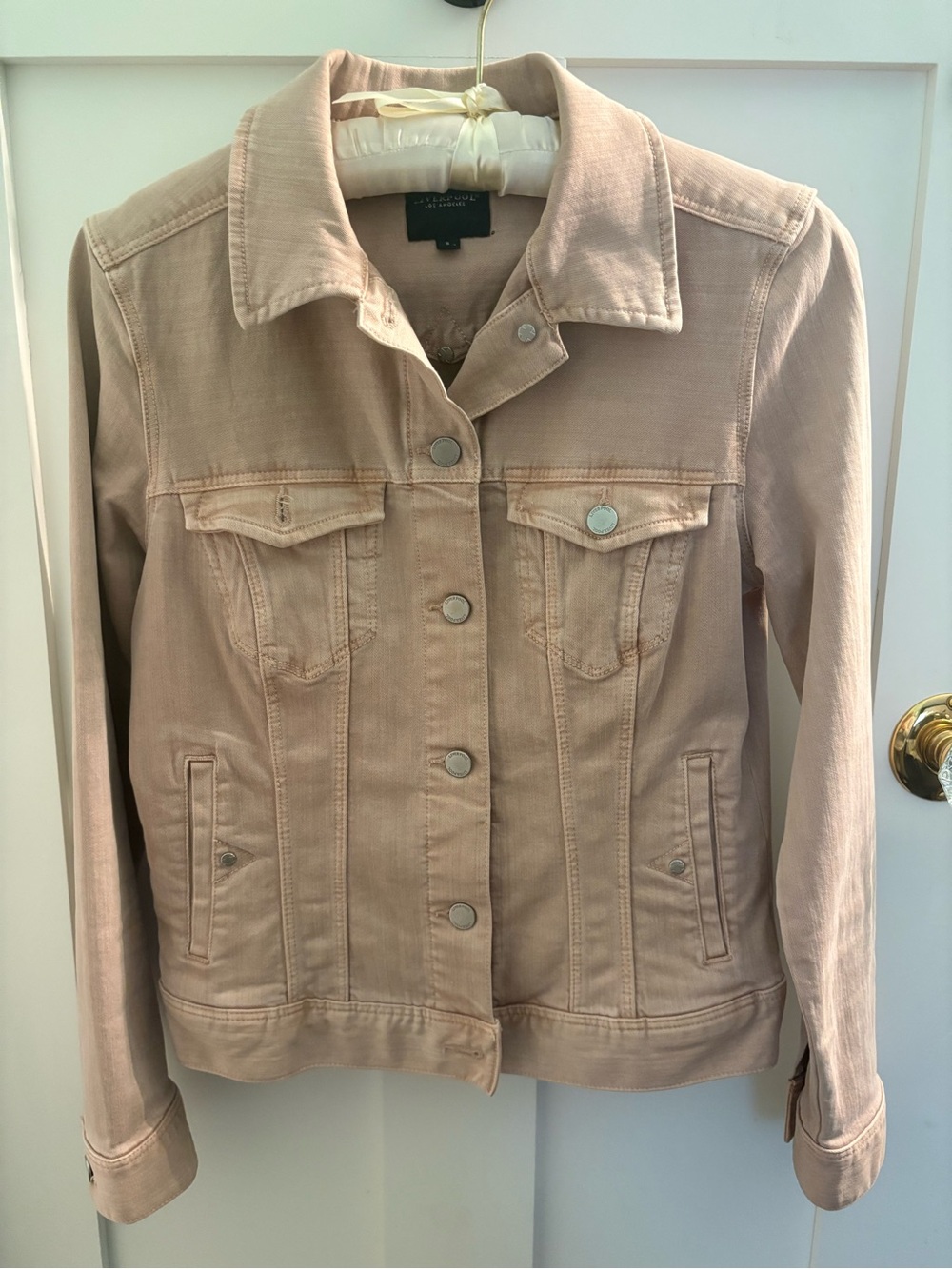 Liverpool Light Blush Denim Jacket - Women's Button-Front Jean Jacket
